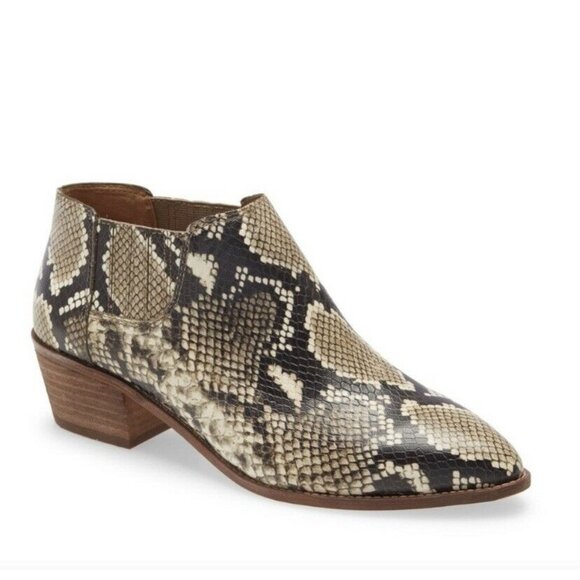 Madewell Shoes - 🆕 MADEWELL Sonia Chelsea Ankle Boot Bootie Brown Snakeskin Leather 6